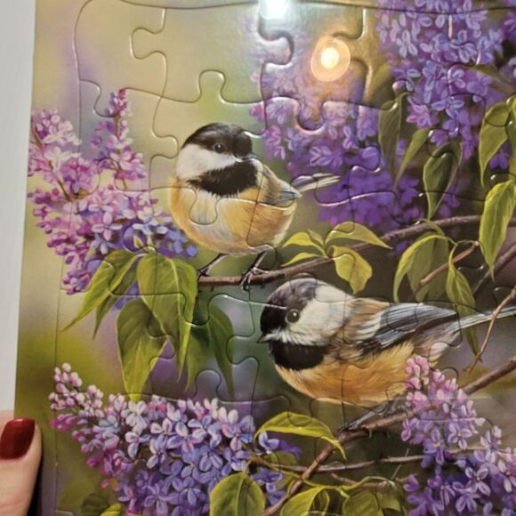 NEW Cobble Hill Tray Puzzle Chickadee Duo - Picture 2 of 6
